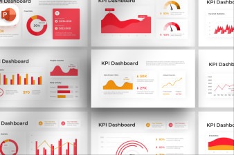 KPI Dashboard Modern Clean - PowerPoint Template
